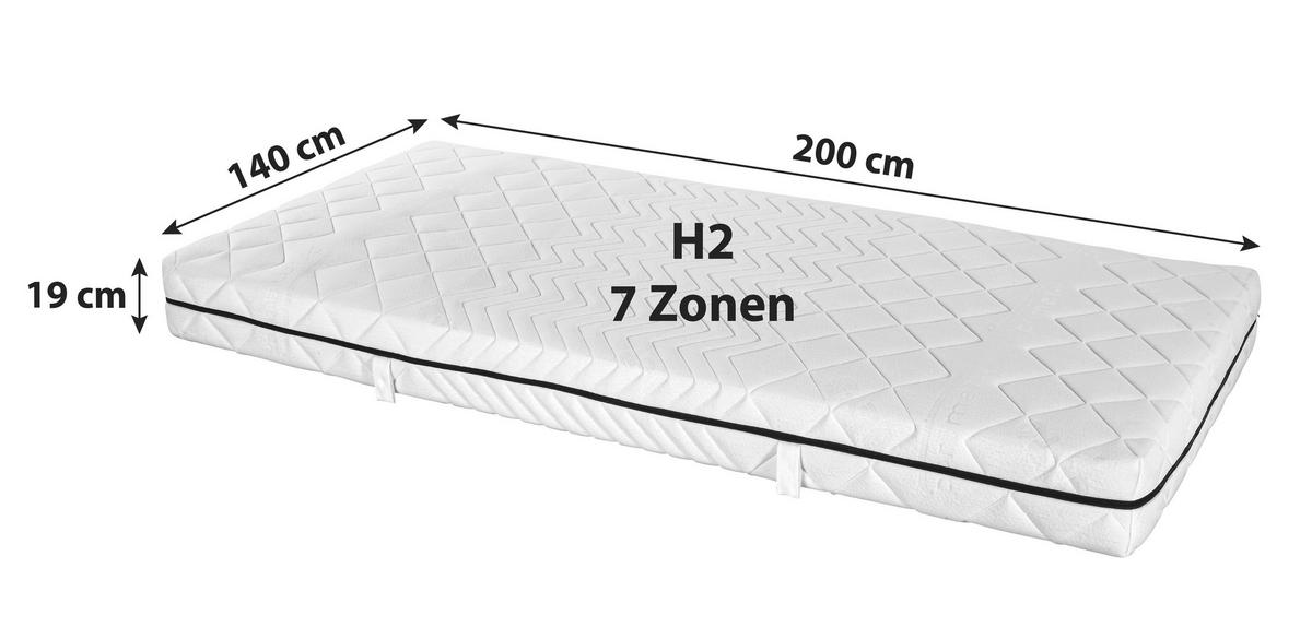 Taschenfederkernmatratze Primavera 140x200cm H2 H: 19cm - Weiß, Textil (140/200cm) - Primatex