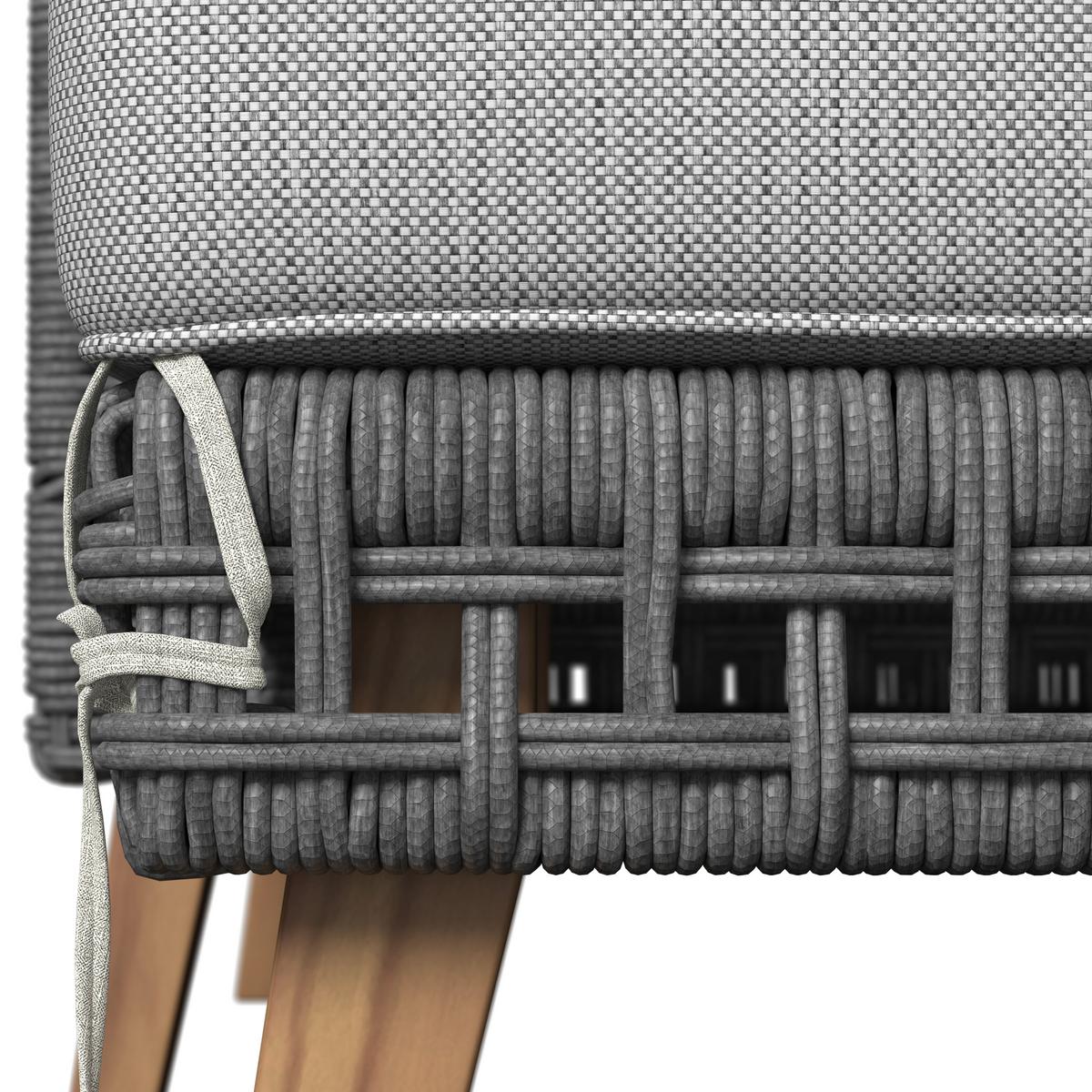 TERASOVÁ SEDACIA SÚPRAVA MARILOU - farba akácie/sivá, Modern, kov/drevo - Bessagi Garden