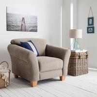 Sessel Gotland taupe Rücken echt, 101x84x89 cm - Taupe/Naturfarben, KONVENTIONELL, Textil (101/84/89cm) - Sit & More