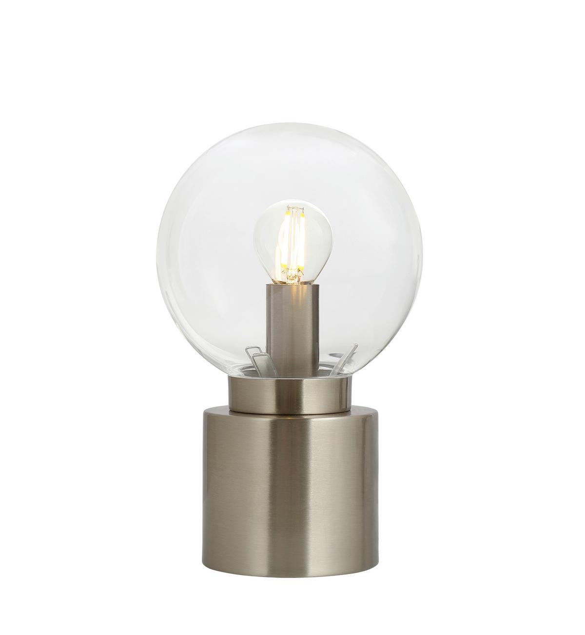 Tischleuchte 21003n - Opal/Nickelfarben, Design, Glas/Metall (15/24,5cm) - Globo