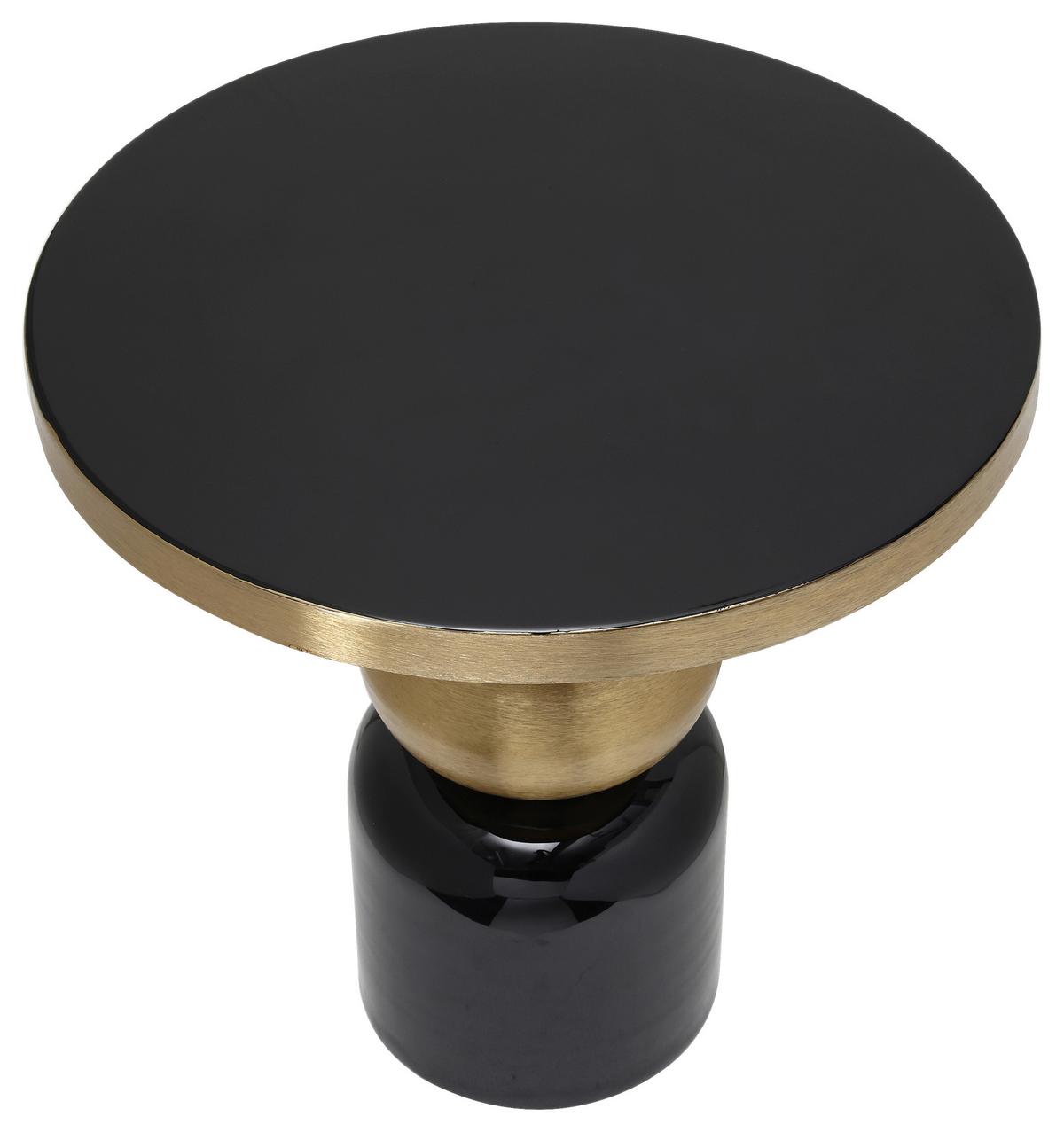 ODKLÁDACÍ STOLEK ART DECO - černá/barvy zlata, Design, kov (51/53cm) - MID.YOU