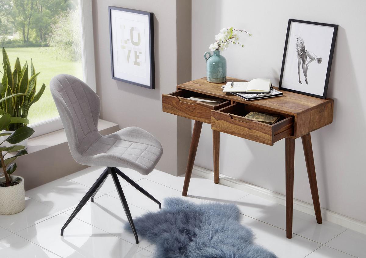 Konsolentisch, Sheesham Massiv B: 90 cm - Sheeshamfarben, MODERN, Holz (90/36/76cm) - MID.YOU