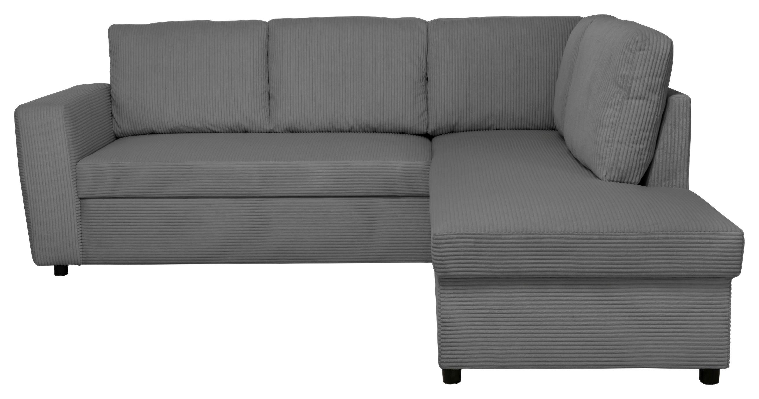 Ecksofa mit Schlaffunktion Toulouse anthrazit, 224x206cm - Anthrazit/Schwarz, Trend, Holz/Holzwerkstoff (224/206cm)