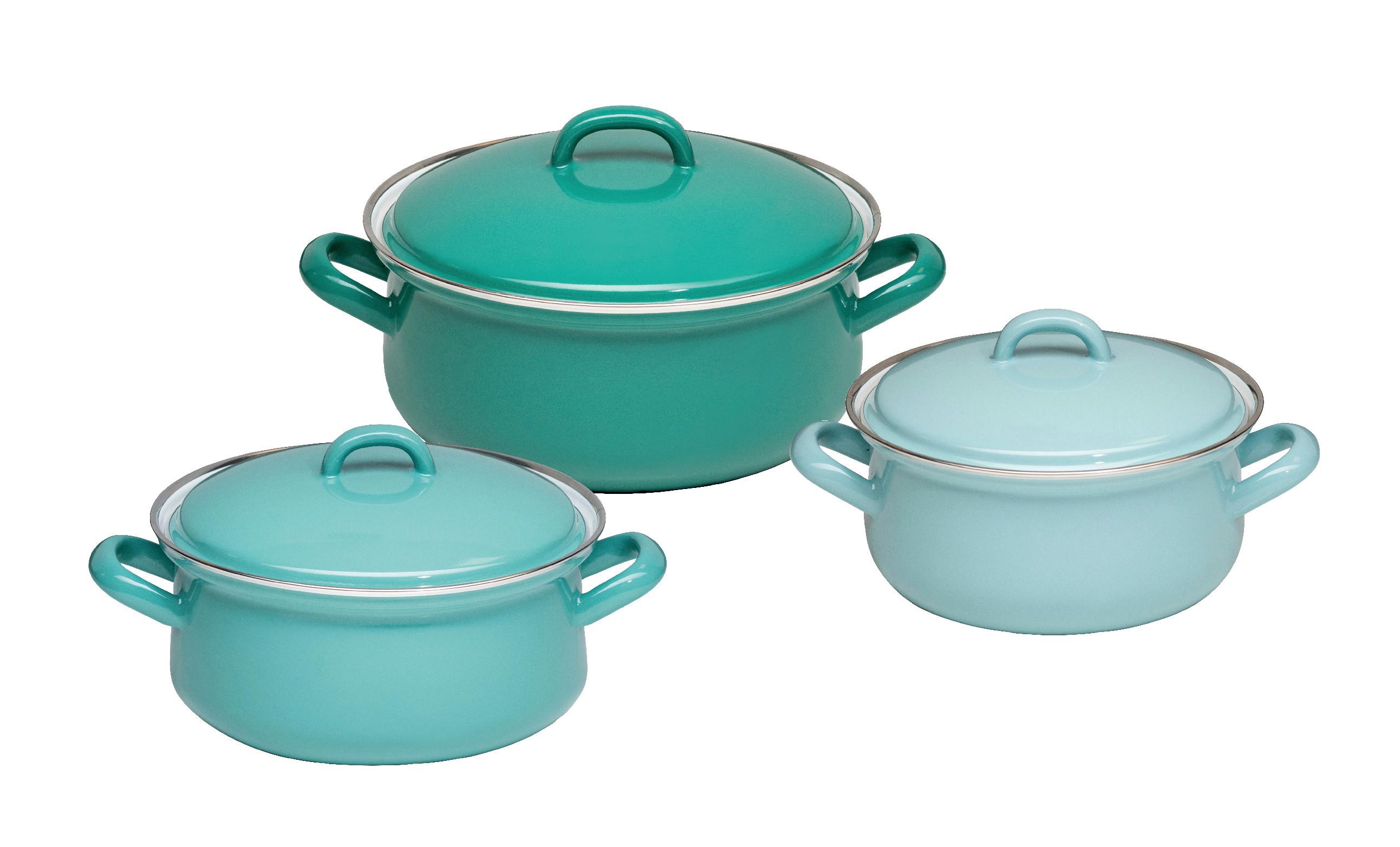 Riess Kochtopfset 6--Teilig. Eisen backofengeeignet - Grün, Basics, Metall (38/29/28,5cm) - Riess