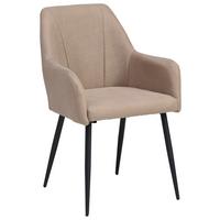 Armlehnstuhl Adelina Braun Gepolstert - Schwarz/Cappuccino, LIFESTYLE, Textil/Metall (56/87/60cm) - MID.YOU