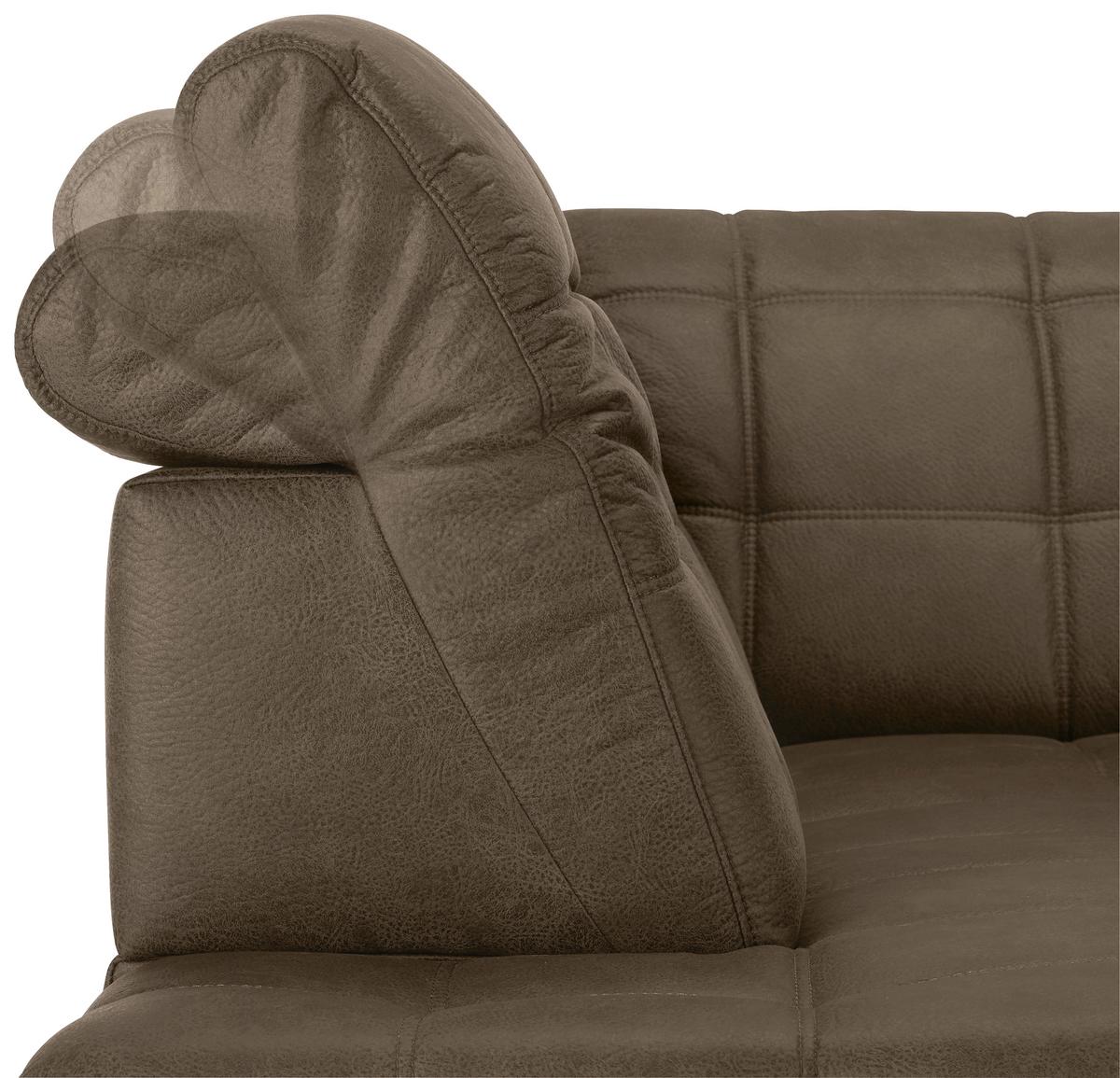 Rohová sedačka PANAMA, ľavá, sivohnedá - čierna/taupe, Konventionell, kov/textil (216/89-102/304cm) - Premium Living