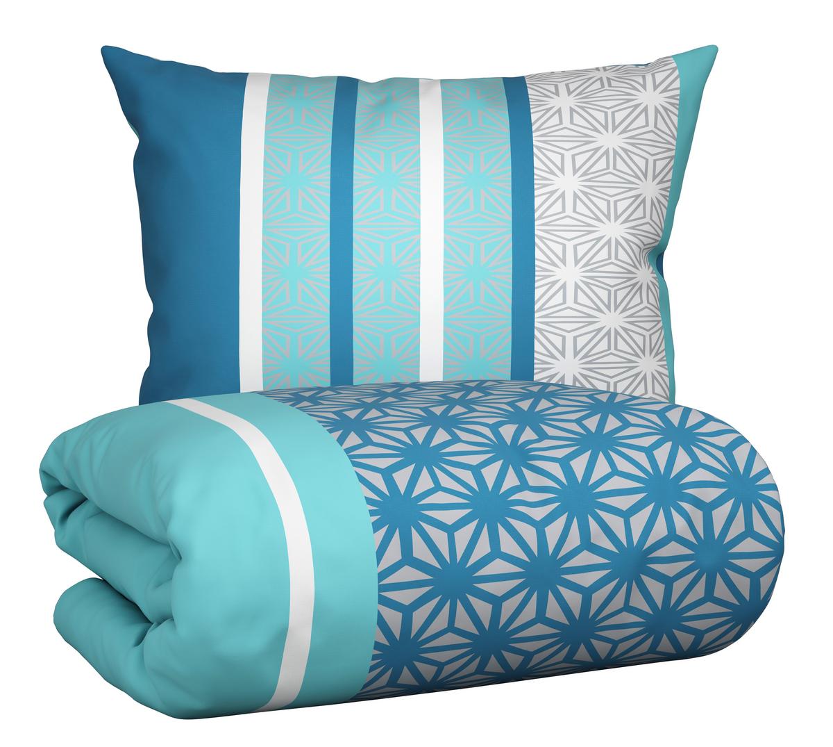 Posteľná bielizeň Sara, 2x70/90 200/220cm - tyrkysová, textil (200/220cm) - Based