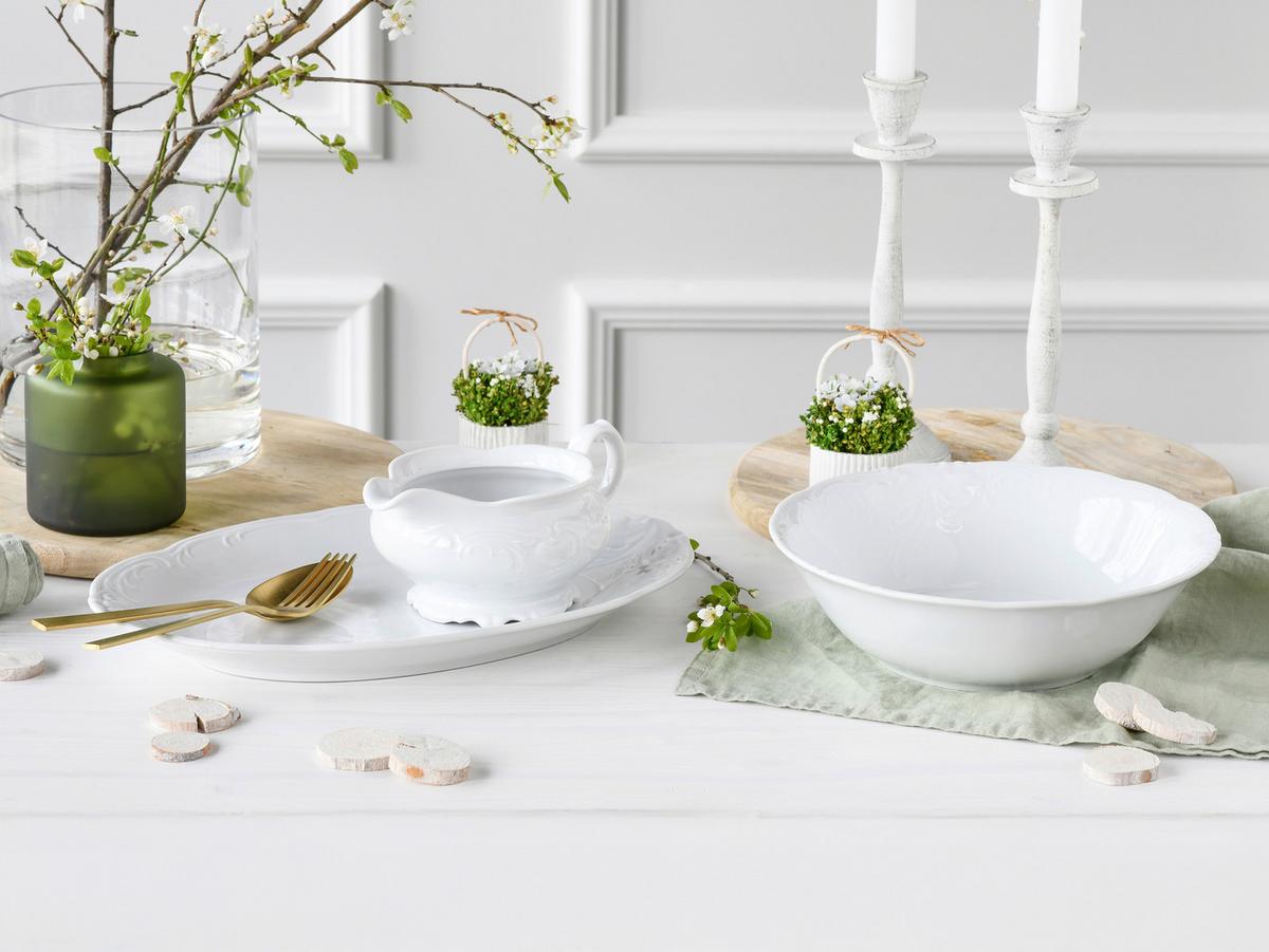 Kombiservice Frederike Weiss Porzellan, 3-teilig - Weiß, Basics, Keramik - Creatable