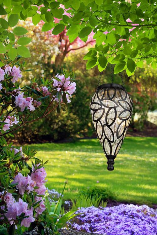 Solar-Hängeleuchte Klar /Schwarz H: 50cm - Klar/Schwarz, Basics, Kunststoff/Metall (13,5/50cm) - Globo