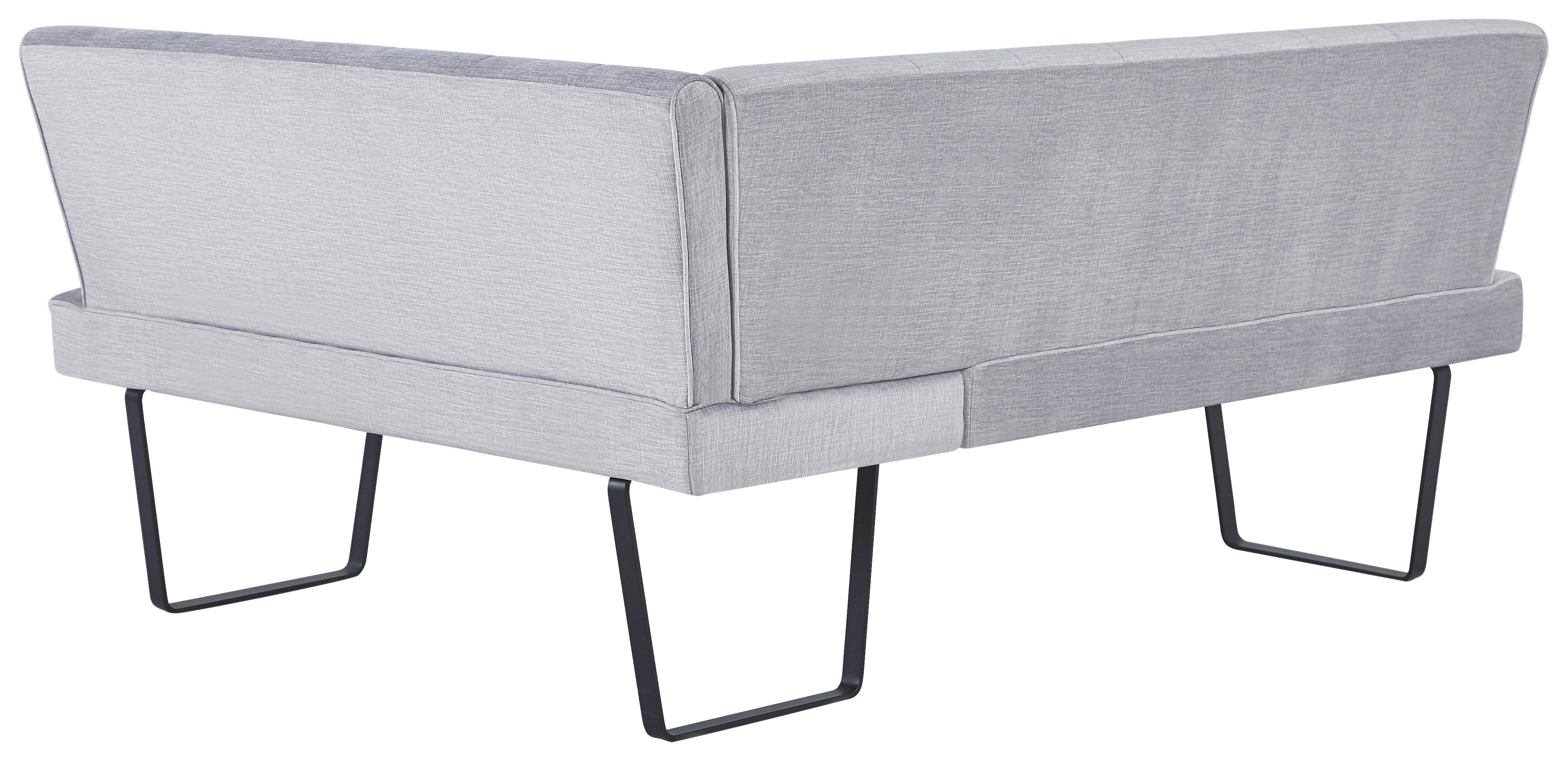 Eckbank Tilos Samt Hellbrau, S: 190x150 cm - Hellbraun/Schwarz, KONVENTIONELL, Textil/Metall (190/150cm) - MID.YOU