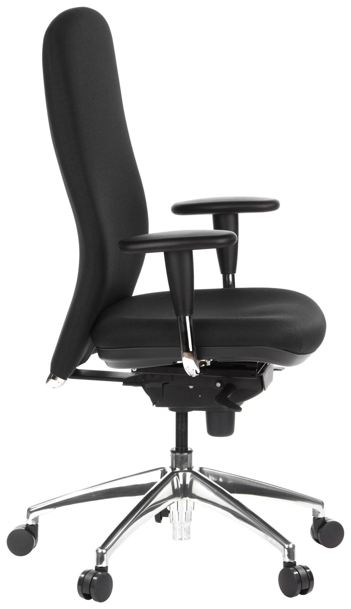 Drehstuhl High-Tec Schwarz - Silberfarben/Schwarz, MODERN, Kunststoff/Textil (59/124/51cm) - MID.YOU