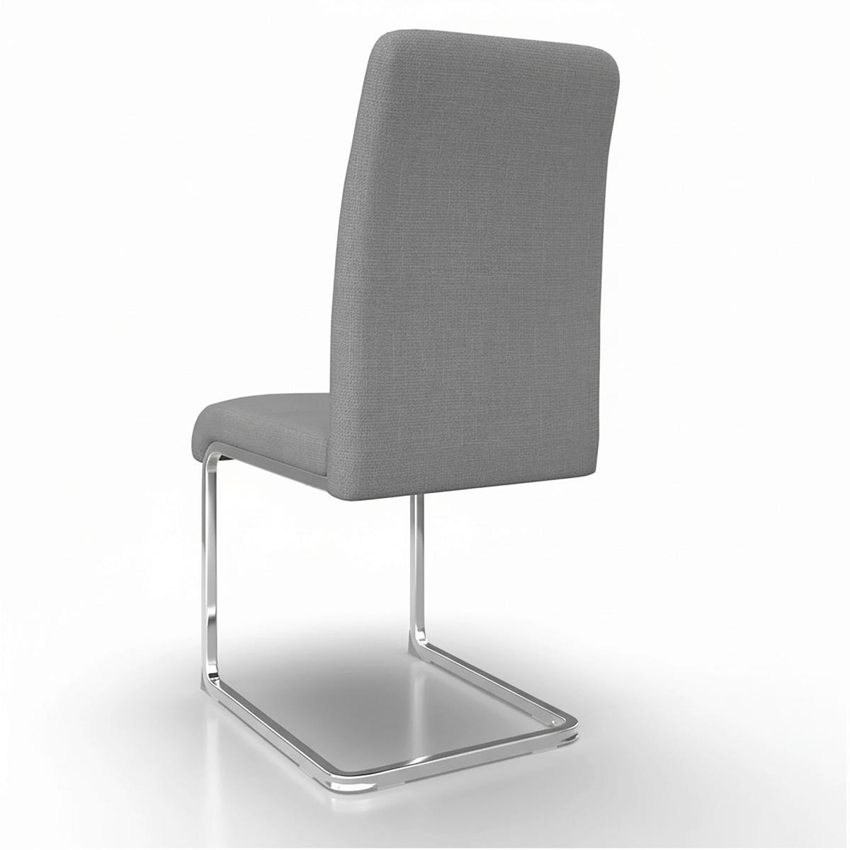 Stolička s pružným podnožím Lucie, sivá - sivá/niklová, Modern, kov/textil (43/99/60cm) - Bessagi Home