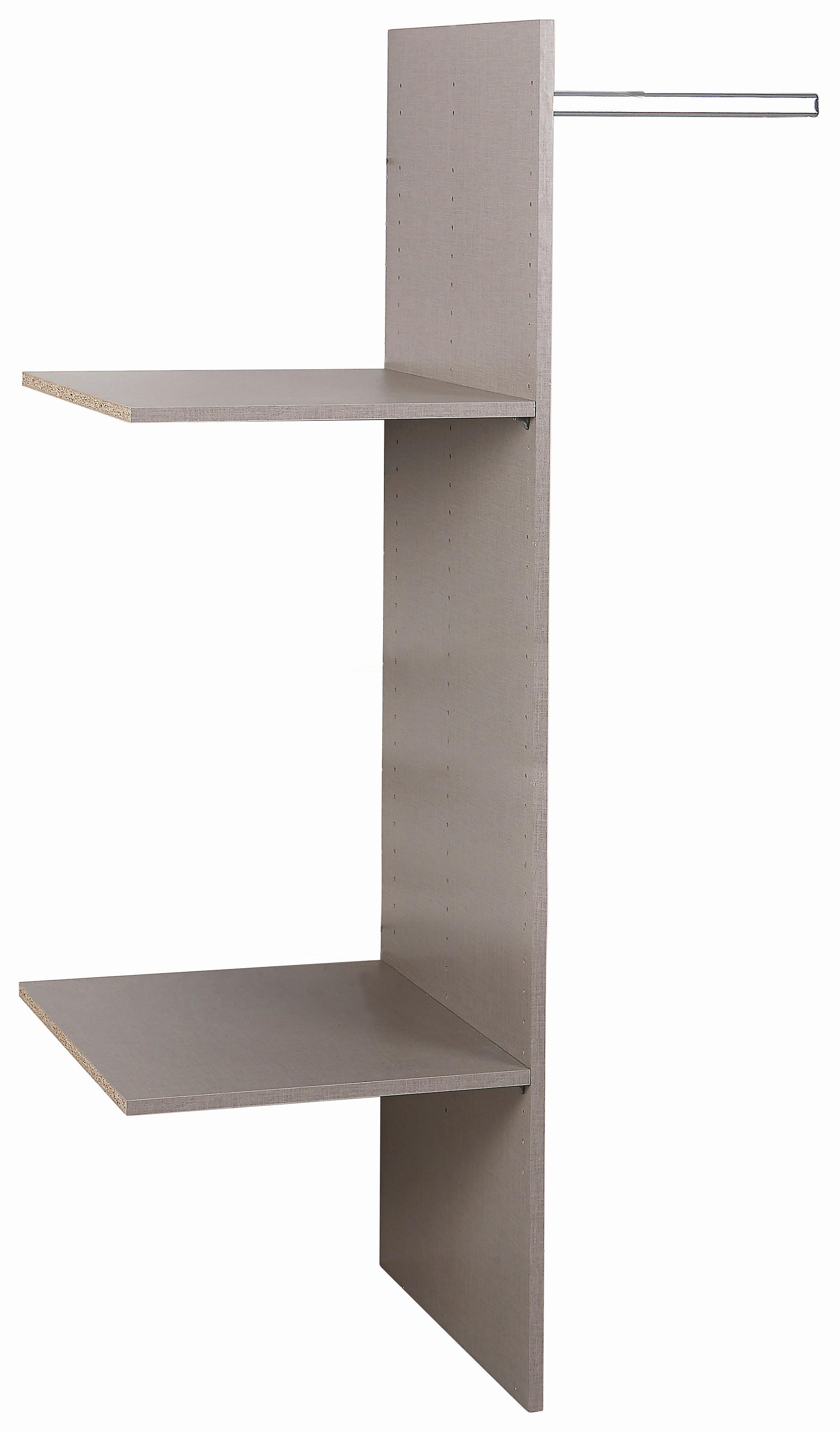 Inneneinteilung Kleiderschrank Universal Grau + Kleiderstange - Grau, Holz (88/147/48cm)