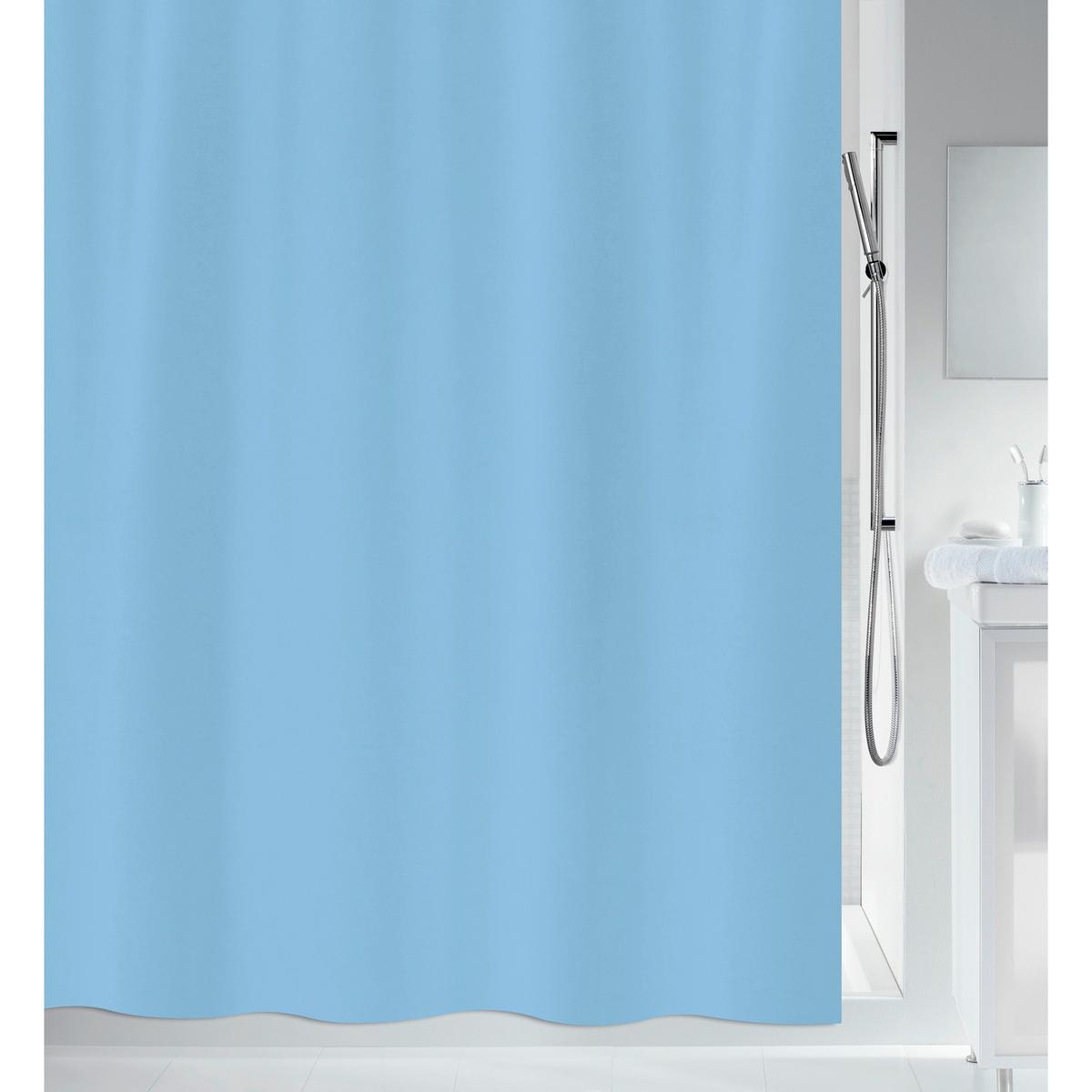 Duschvorhang in Hellblau 180x200 cm - Hellblau, Basics, Textil (180/200cm) - Spirella