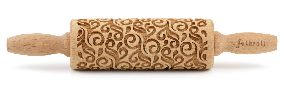 Motiv-teigrolle, Hoz Teigrolle 3d Motivbuchenholz - Naturfarben, Basics, Holz (23/4,5/4,5cm) - Folkroll