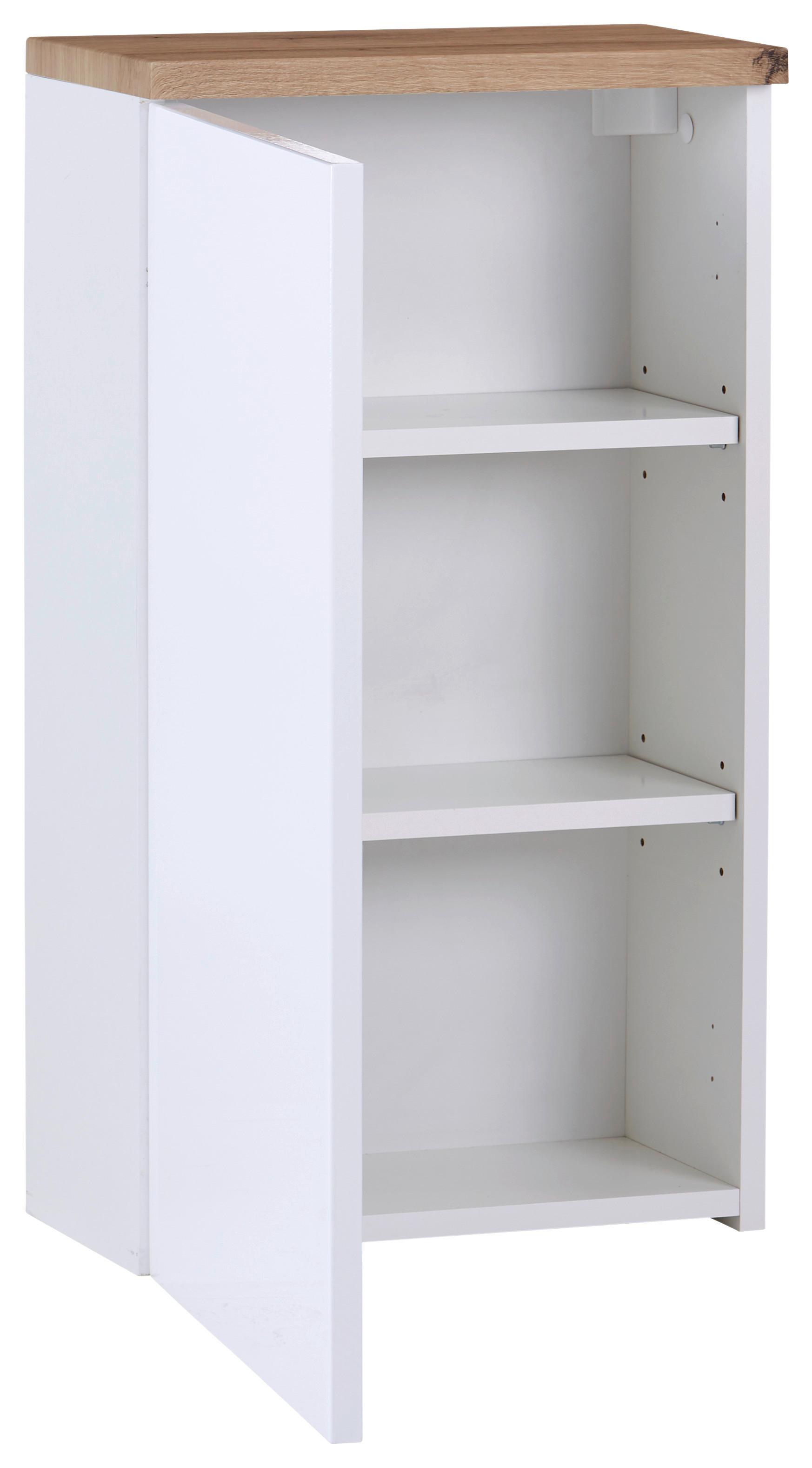 Hängeschrank grifflos Marbella B: 40 cm Weiß/Eiche Dekor - Weiß, MODERN, Holzwerkstoff (40/70/20cm)
