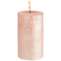 Válcová svíčka Shiny, 6,8/12cm - šedá/měděné barvy (6,8/12cm) - Modern Living