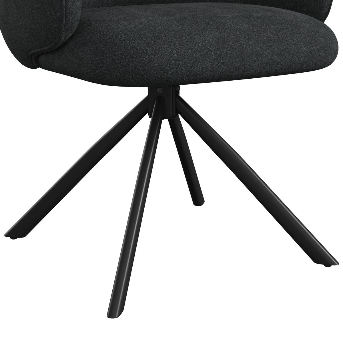 ŽIDLE S PODRUČKAMI LIORA - černá, Moderní, kov/textil (58/84/61cm) - Bessagi Home