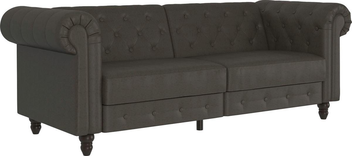 Schlafsofa Firenze Anthrazit, mit Schlaffunktion - Anthrazit/Schwarz, Basics, Textil (236/83/87cm) - Livetastic