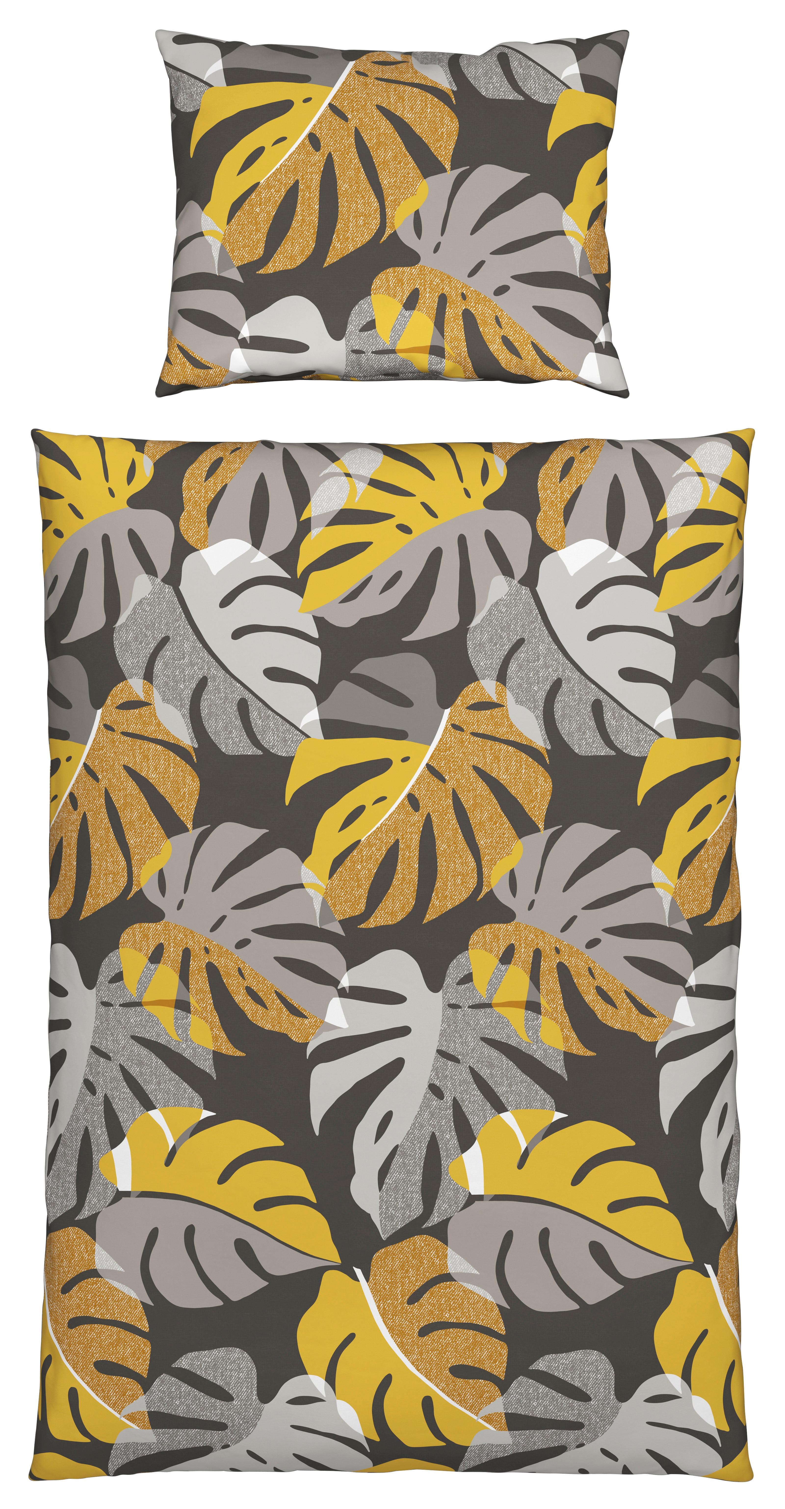 Ágyneműhuzat-garnitúra Paula - sárga/szürke, Modern, textil (140/200cm) - Luca Bessoni