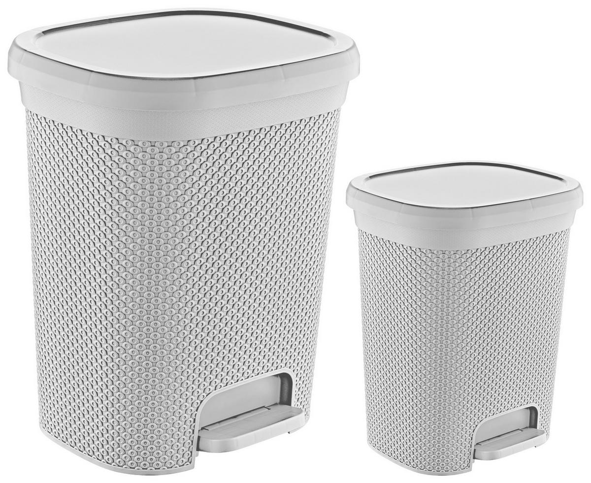 Szemetesvödör Denise Kb. 6,5l - világosszürke/fekete, Konventionell, műanyag (19,5/25/30,5cm) - Luca Bessoni