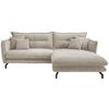 Ecksofa Lava Beige S: 255/180 cm - Beige/Schwarz, MODERN, Textil (255/180cm) - Livetastic