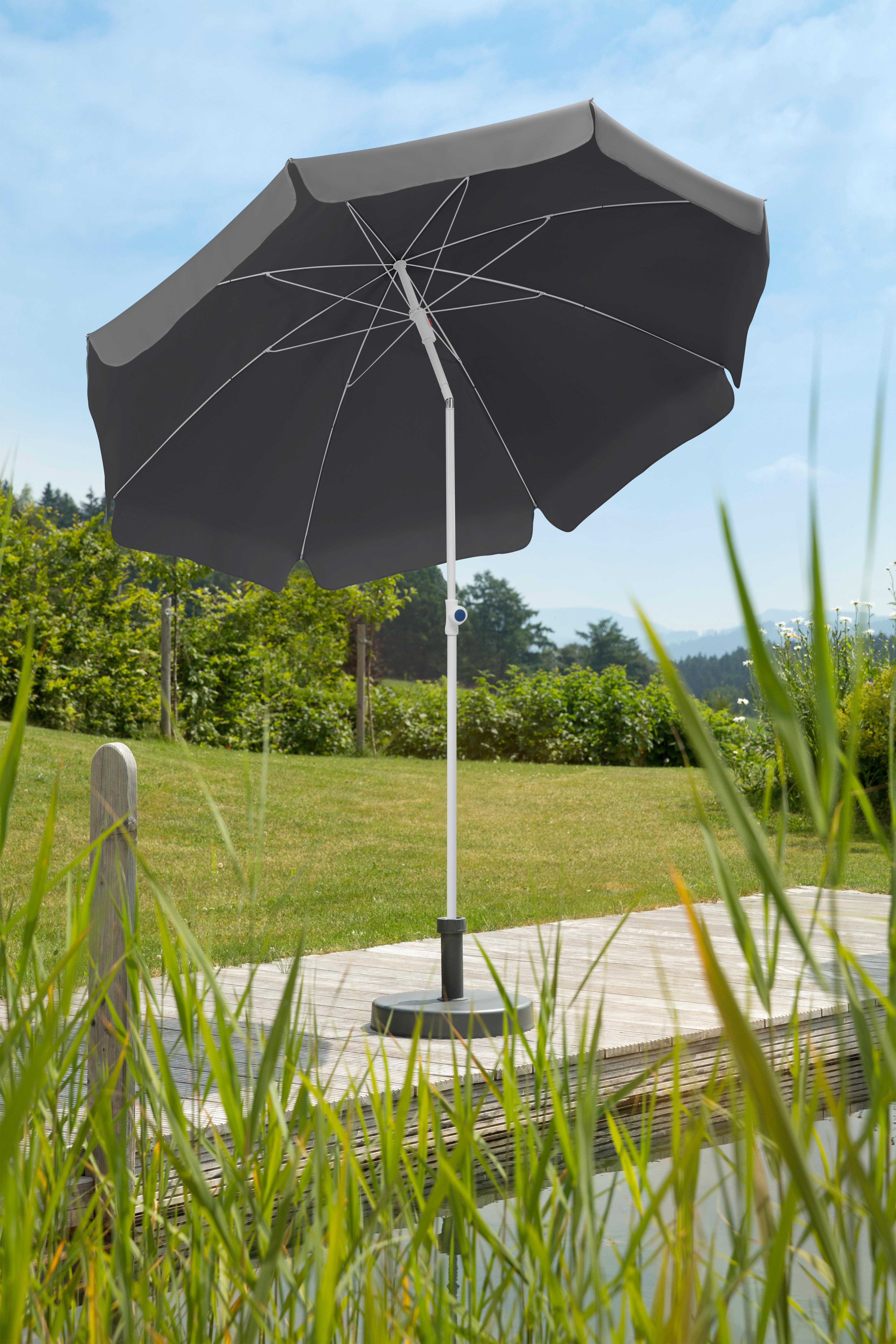 Sonnenschirm Ibiza BxHxT: 240x230x240 Anthrazit - Anthrazit/Weiß, Basics, Textil/Metall (240/230/240cm) - Schneider