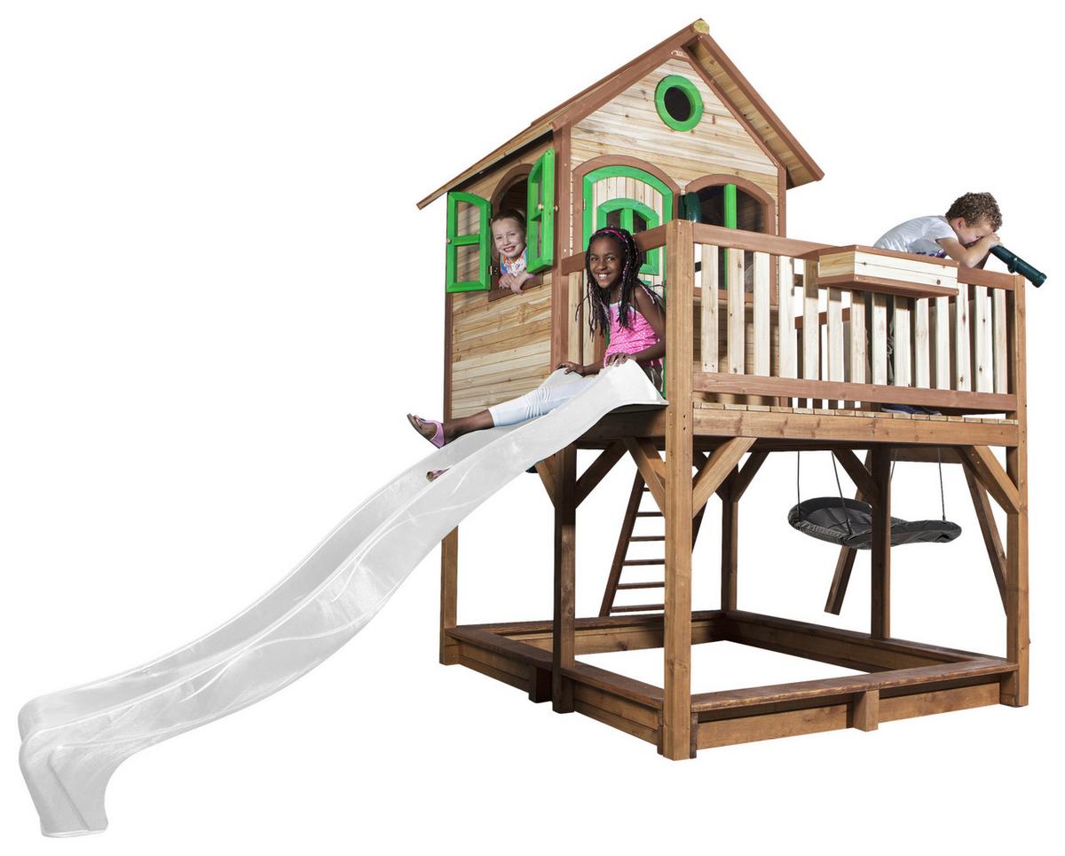 Spielturm A030.158.90 - Weiß/Braun, KONVENTIONELL, Holz (613/291/277cm) - Ambia Garden