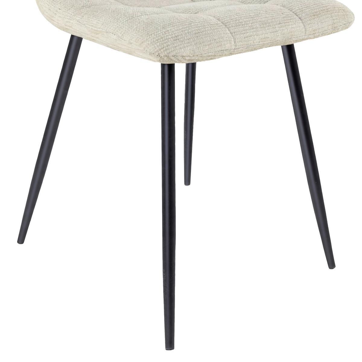 Polsterstuhl Lech beige - Beige/Schwarz, KONVENTIONELL, Holz/Textil (45/88/55cm)