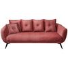 3-Sitzer-Sofa Baggio mit Kissen Koralle - Koralle/Schwarz, MODERN, Holz/Textil (236/94/103cm) - Livetastic
