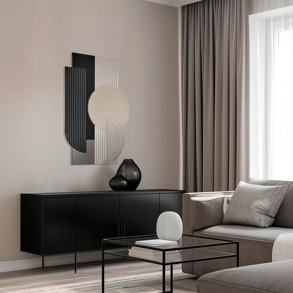 Akustický panel MILLA - černá/hnědá, textil (60/90cm) - Mömax