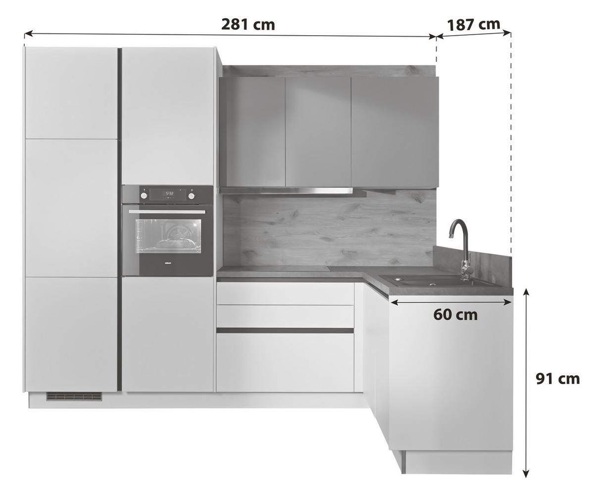 Sarokkonyha Win 281/187cm - Basics, faalapú anyag (281/187cm) - Express