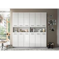 Hochschrank Ice Weiß/weiß Hg B: 180 Cm - Weiß Hochglanz/Schwarz, MODERN, Holzwerkstoff (180/185/30cm) - MID.YOU