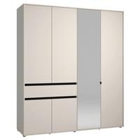 Nyílóajtós Szekrény Corbett 182,5/210cm - kasmírszínű/fekete, Basics, faalapú anyag/üveg (182,5/210.5/54cm)