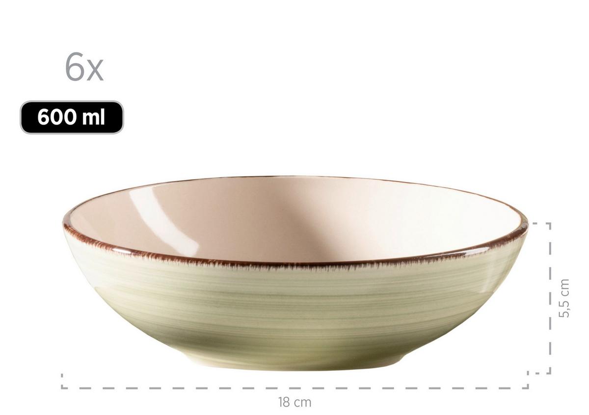 Tafelservice Lumaca Steinzeug 6 Personen Geschirr Set - Olivgrün, Basics, Keramik - Mäser