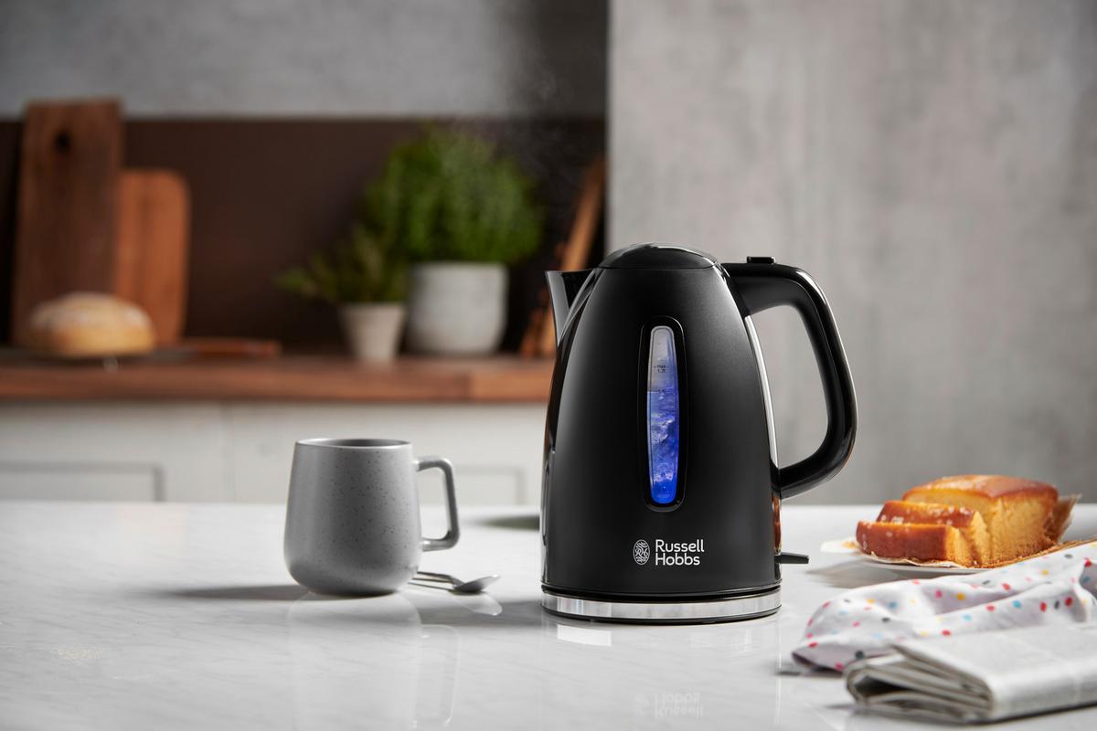 Wasserkocher Textures Plus 2,4 Kw - Schwarz, Basics, Kunststoff (16,0/23,8/20,8cm) - Russell Hobbs