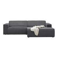Rohová sedačka LOFT, pravá, antracitový manšestr - černá/světle zelená, Moderní, textil/plast (265/75/172cm) - Mömax