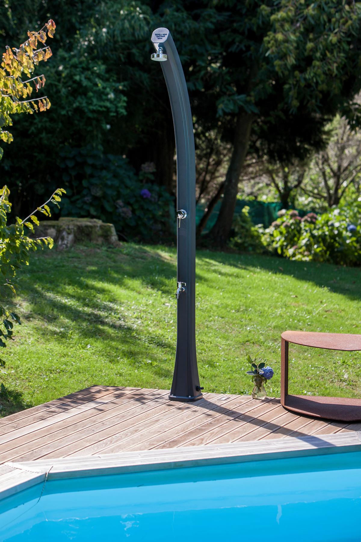 Solardusche, Schwarz Lxbxh: 19x17x219 Cm - Schwarz, KONVENTIONELL, Kunststoff/Metall (19/17/219cm) - Gre