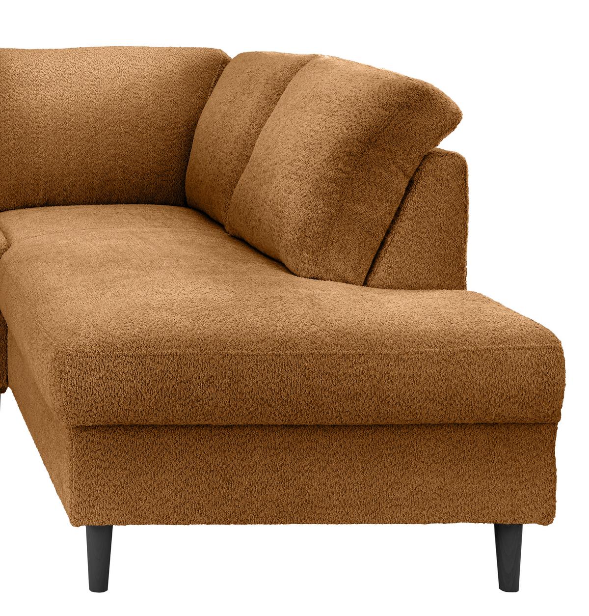 Eckschlafsofa Passione Goldfarben S: 242x200 Cm - Goldfarben/Schwarz, MODERN, Textil (242/200cm) - Livetastic