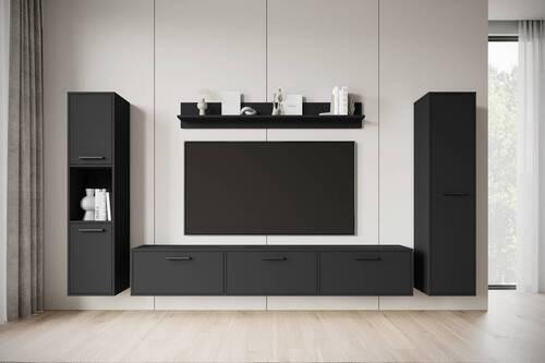 Obývací stěna BOGOTA černá - černá, Basics, kompozitní dřevo/plast (240/130/31cm) - MID.YOU
