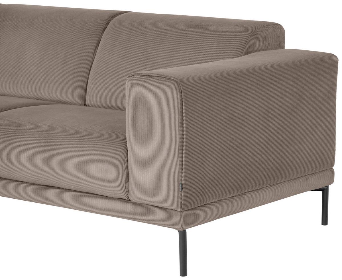 Ecksofa Erno Taupe S: 262 cm - Taupe/Schwarz, Design, Textil (262/183cm) - MID.YOU
