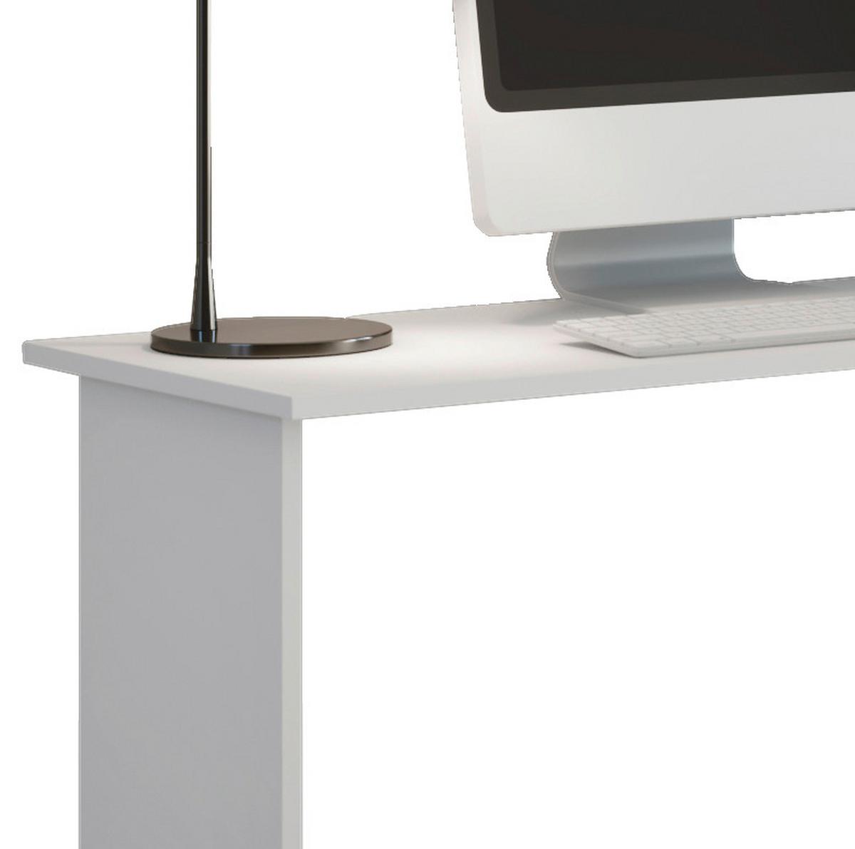 Eckschreibtisch Mit Stauraum B 136cm H 73cm Lusias, Weiß - Weiß, Basics, Holzwerkstoff (112/136/73cm) - MID.YOU