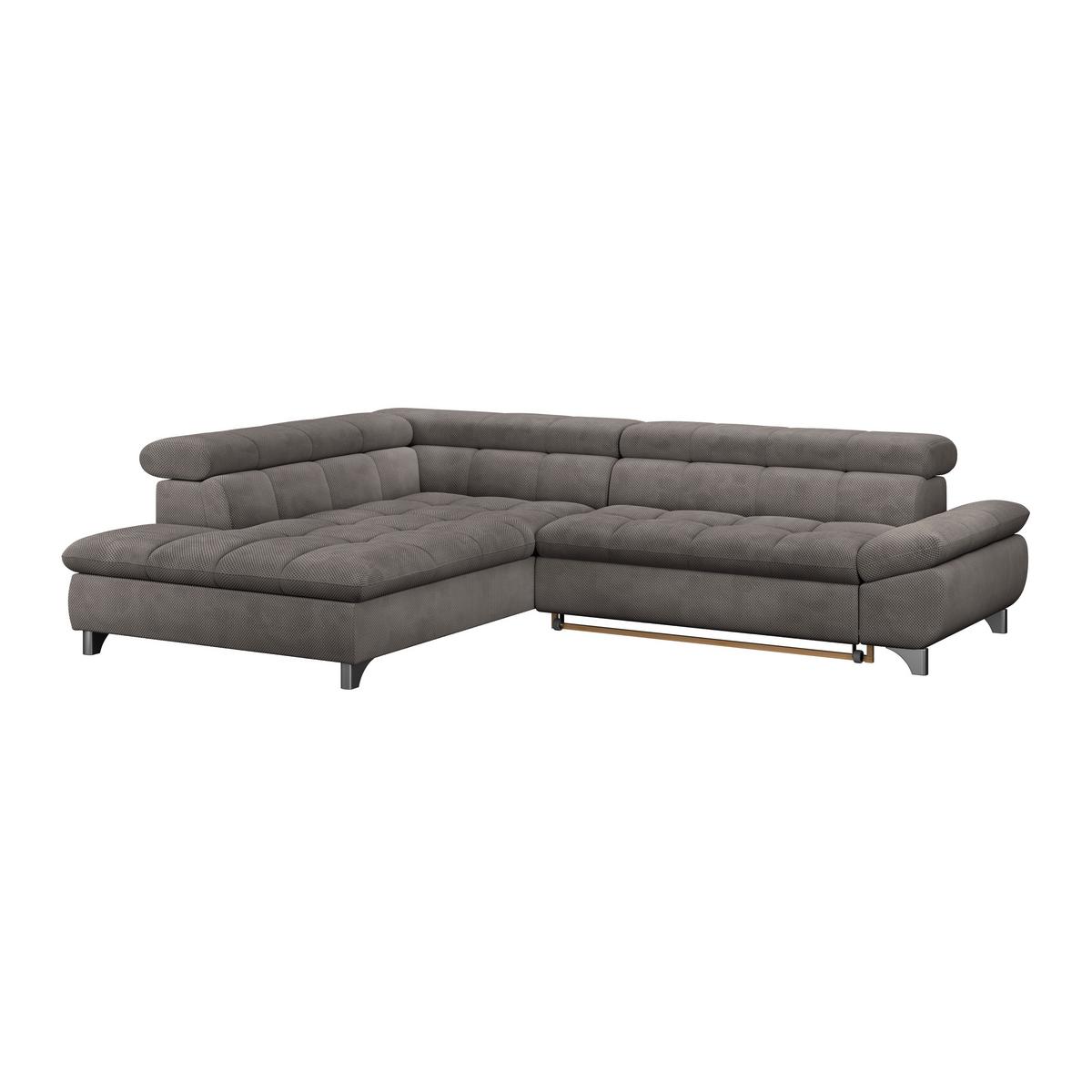 Ecksofa Gemini Braun, B: 234cm - Chromfarben/Braun, KONVENTIONELL, Textil (234/312cm)