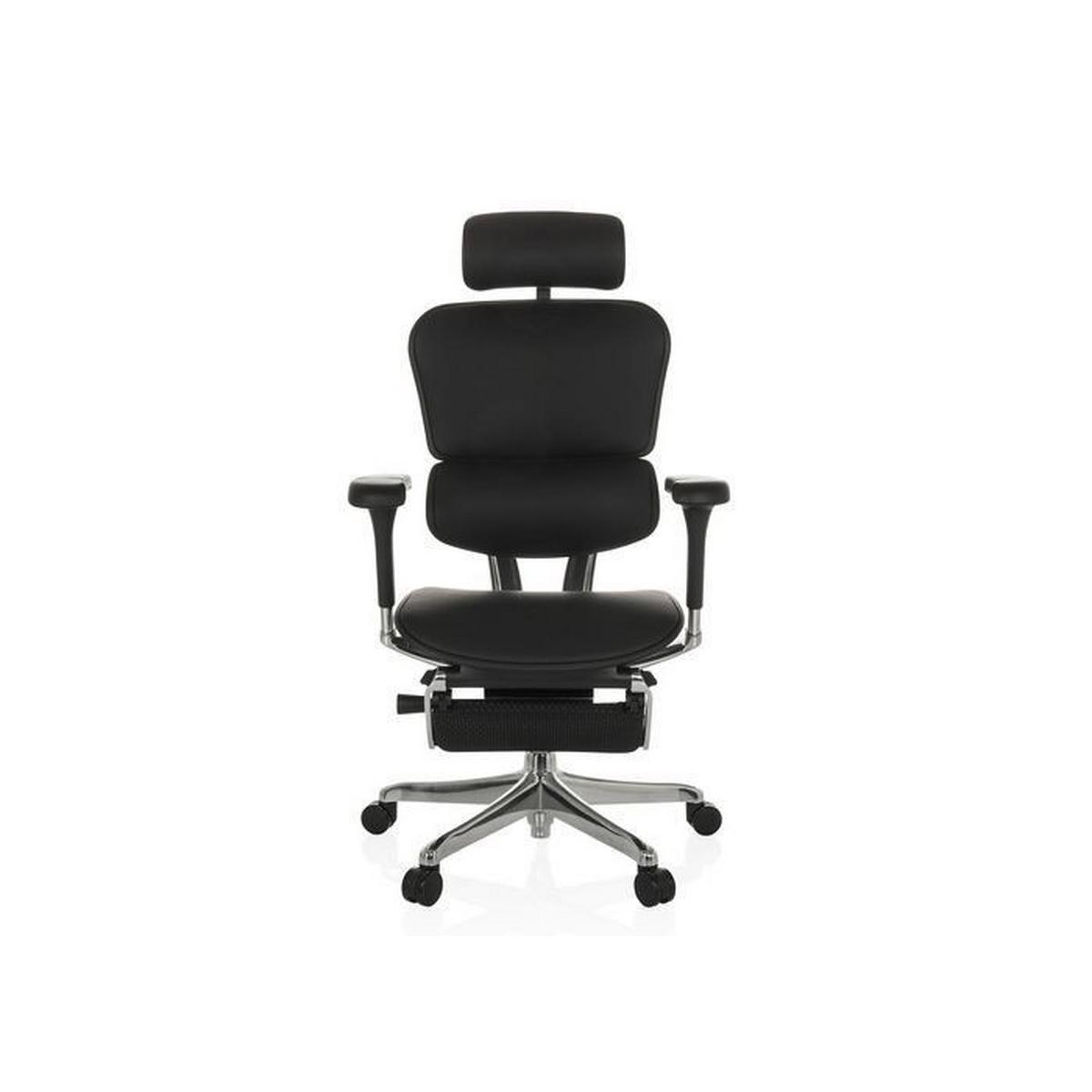 Drehstuhl Ergohuman Plus Schwarz B: 76 cm - Schwarz, MODERN, Leder/Kunststoff (76/119 - 138/64cm) - MID.YOU