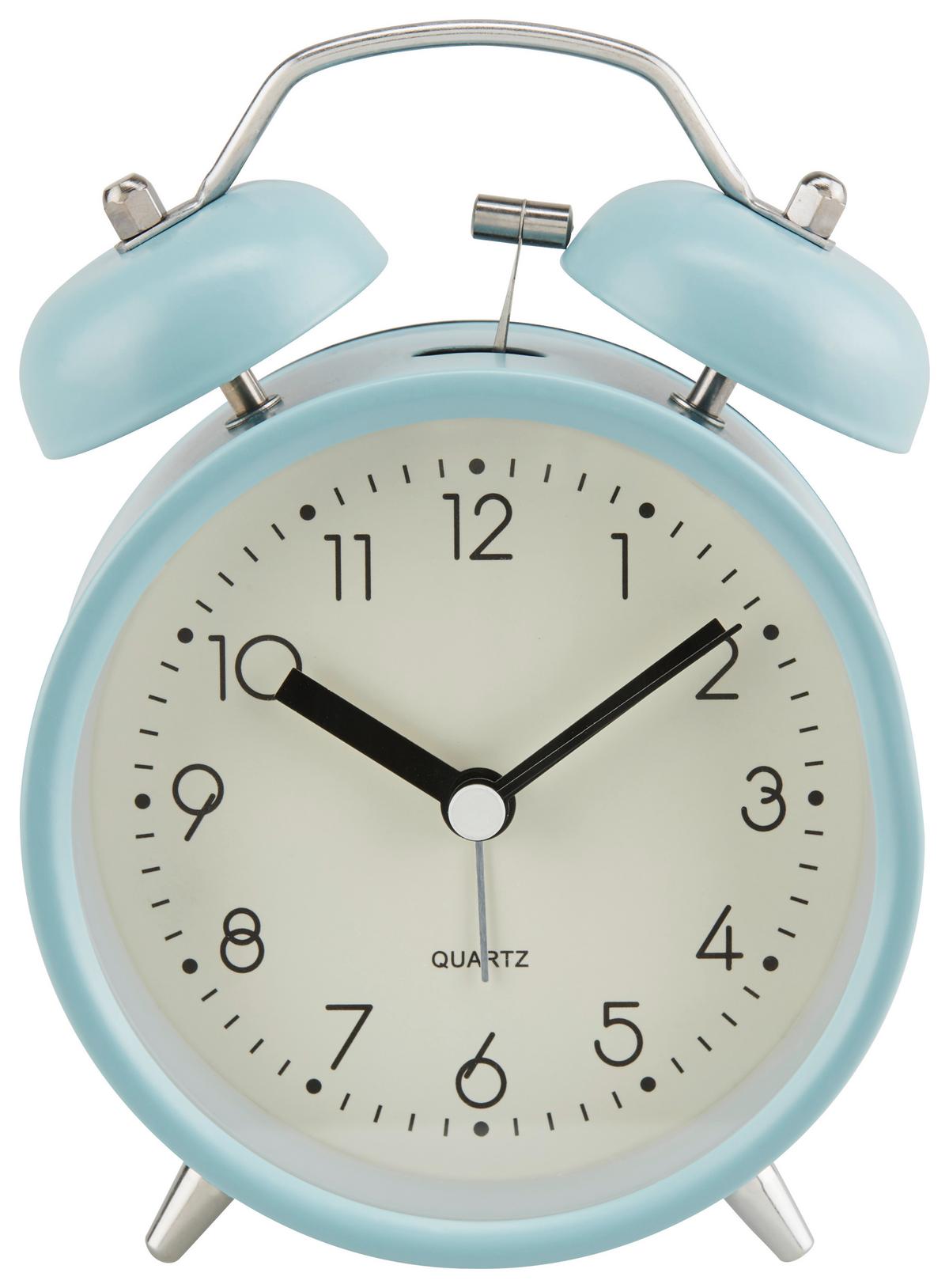 Wecker Alexiana Vintage-Look, H: 13 cm - Hellrosa/Schwarz, Basics, Glas/Papier (9,8/13/5,5cm) - Luca Bessoni