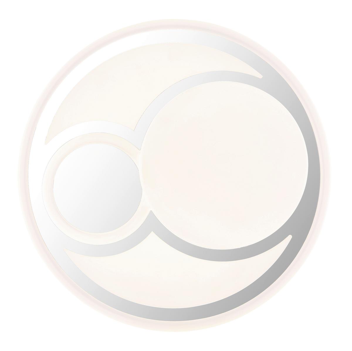 LED-Deckenleuchte 48473  Ruiz - Chromfarben/Opal, Design, Kunststoff/Metall (38/7,5cm) - Globo