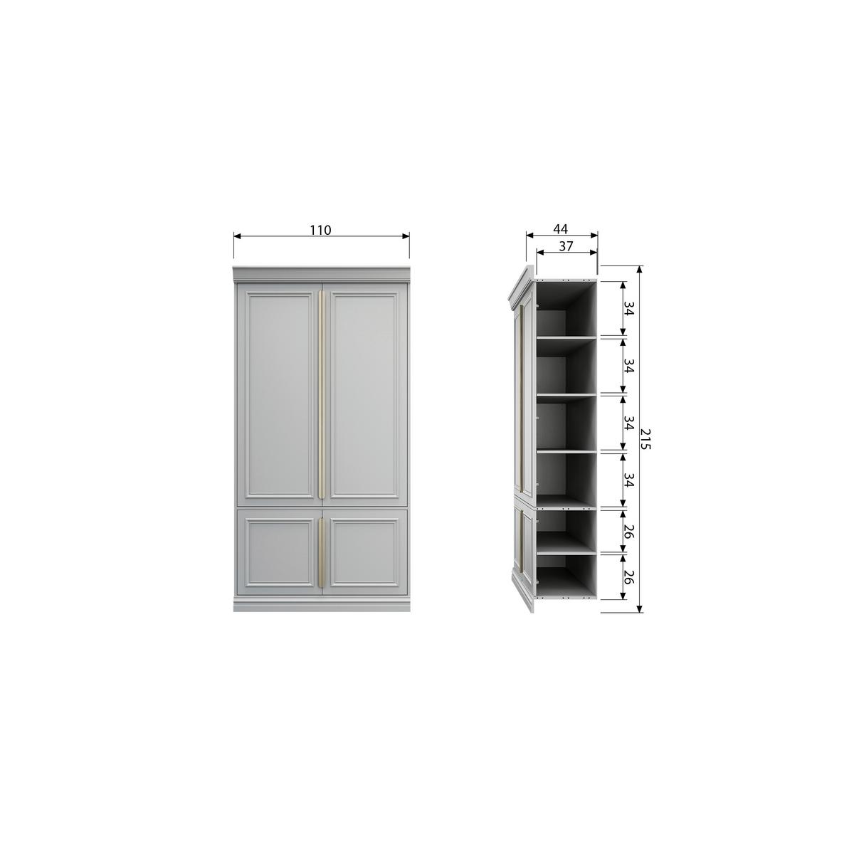 DREHTÜRENSCHRANK Organize Grau B: 110cm - Grau, Basics, Holz (110/215/44cm) - MID.YOU