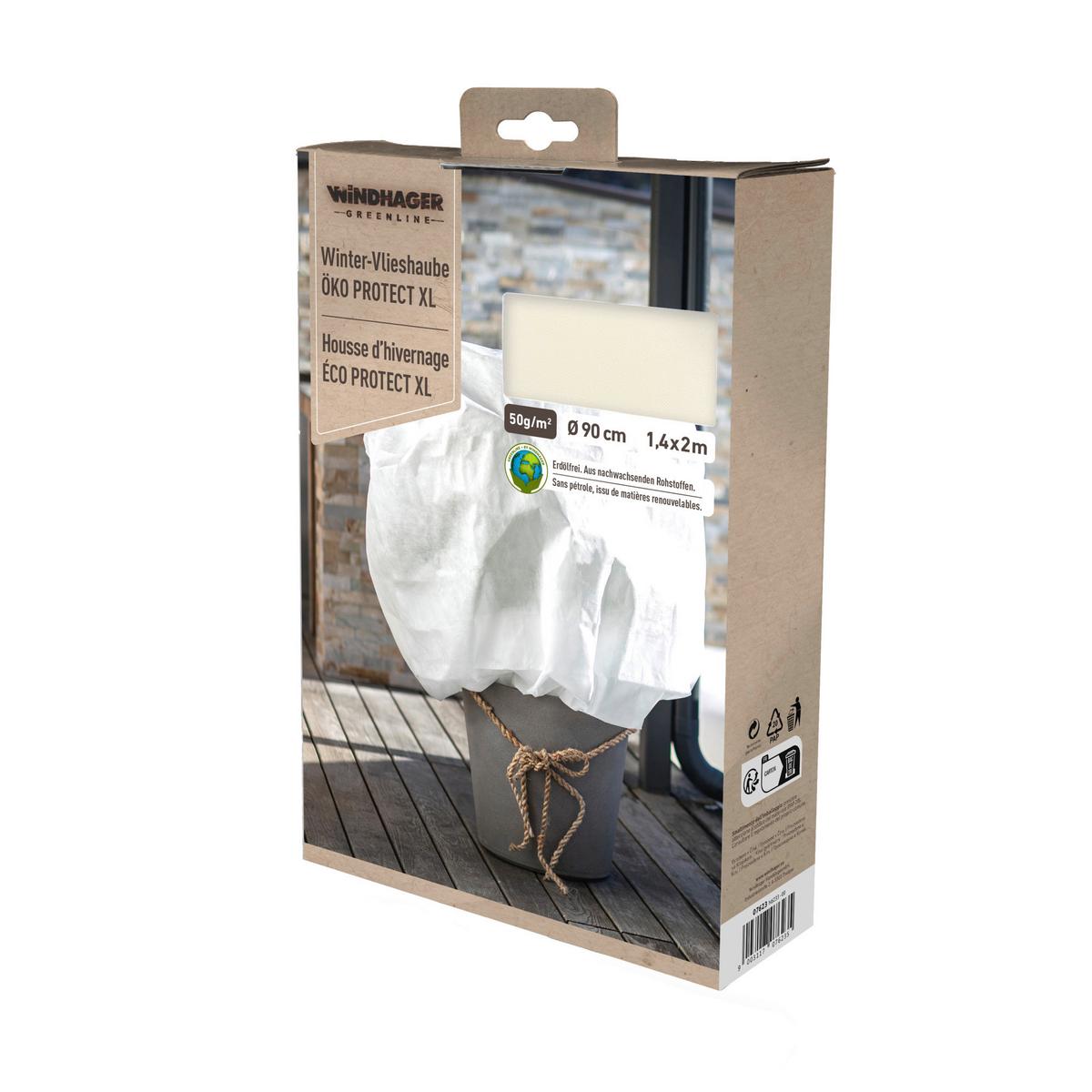 Wintervlieshaube Öko Protect Xl, - Weiß, Basics, Textil (140/200/90cm) - Windhager