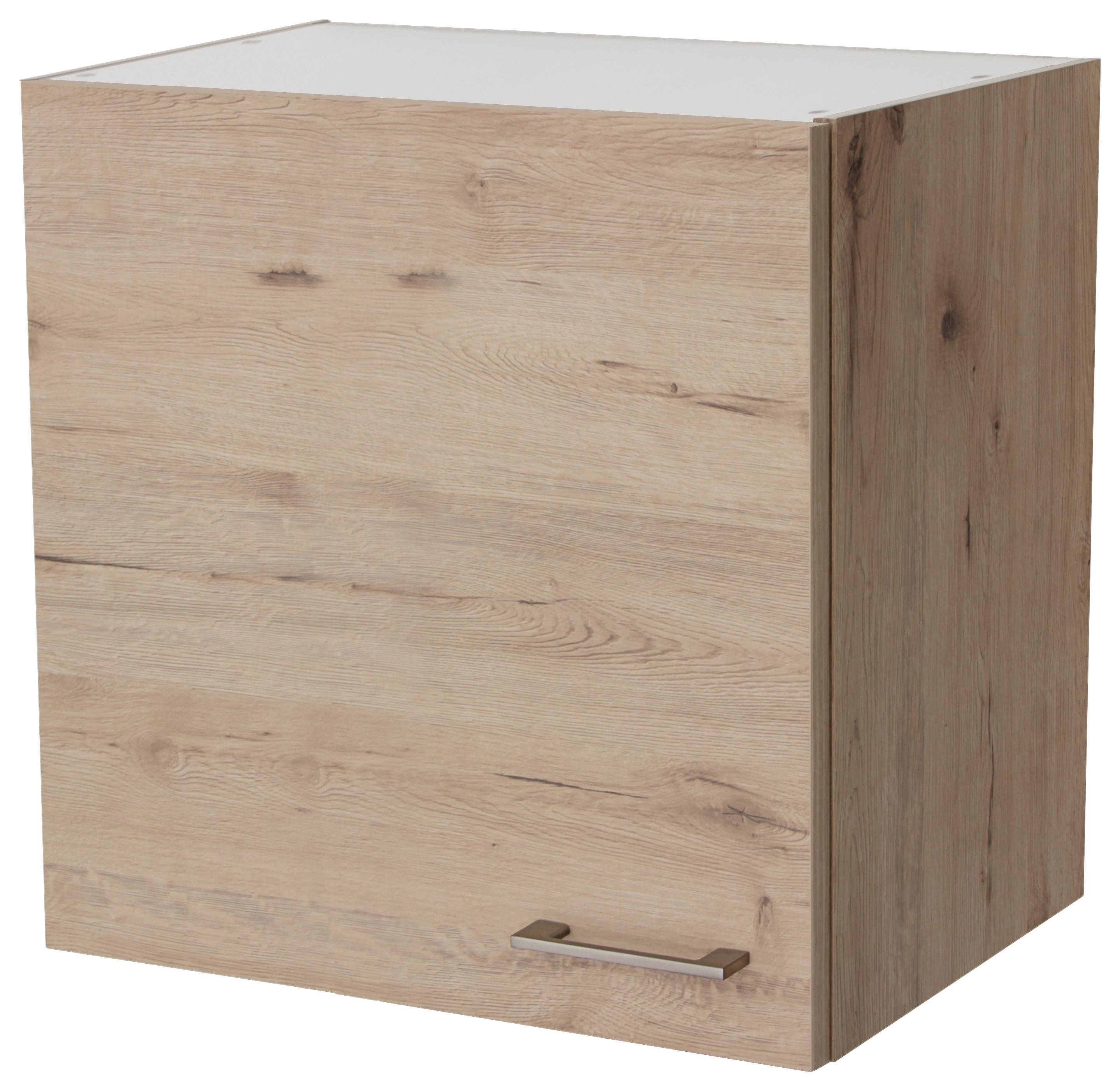 Horná kuchynská skrinka RIVA H60 60cm - dub San Remo/farba ušľachtilej ocele, Modern, kov/kompozitné drevo (60/54,8/32cm)