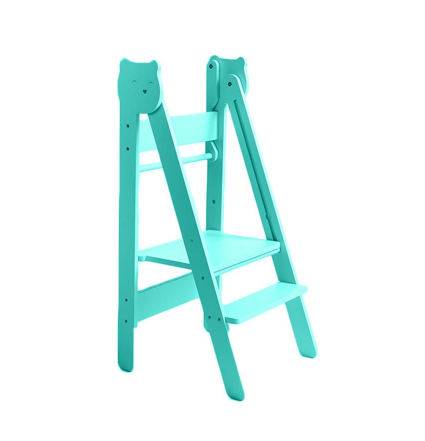Lernturm Space Saving Blau - Blau, Basics, Holz (38/90/40cm)